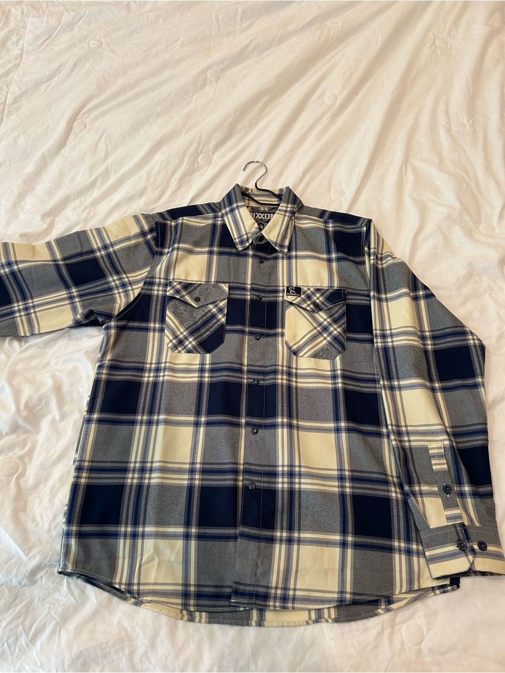 DIXXON Navy and Cream Plaid Button-Down Shirt